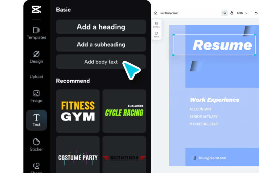 Customize the content