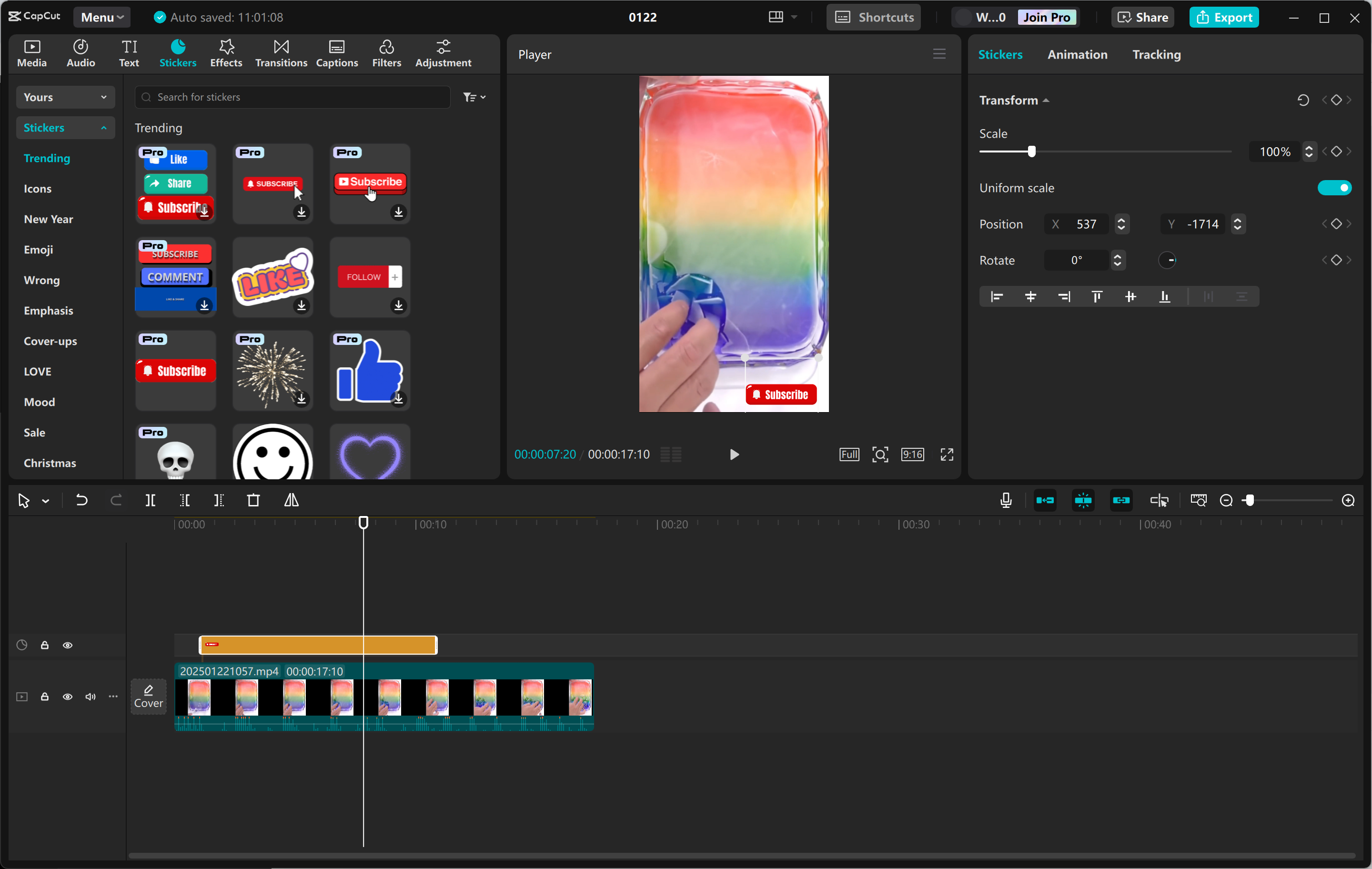 Mengedit antarmuka editor video desktop CapCut - alat yang sempurna untuk membuat menarik slime ASMR celana pendek