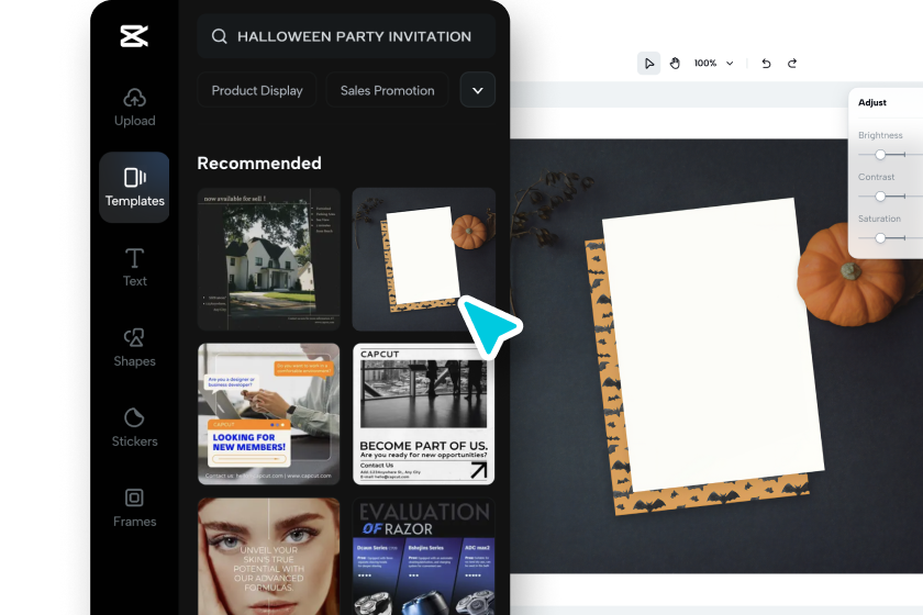 Wybierz szablon zaproszenia na imprezę Halloween