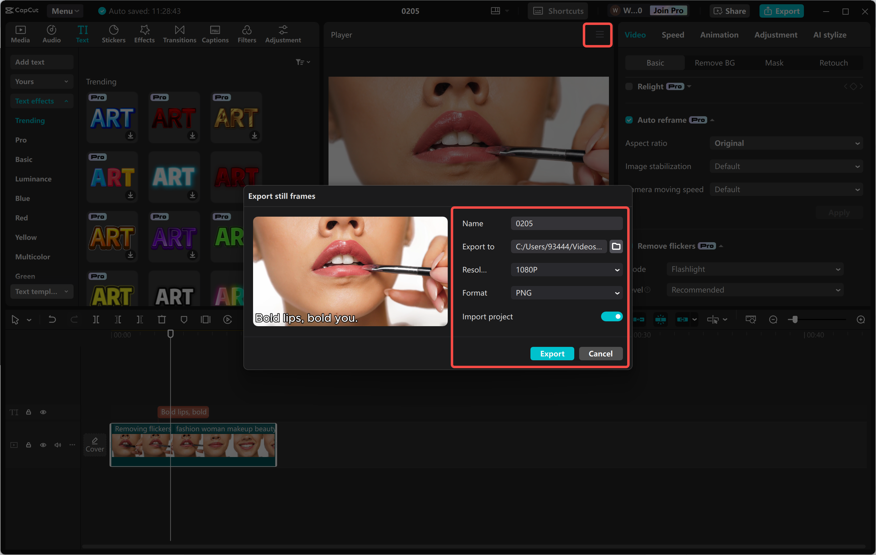 Exportar un video desde el CapCut editor de video de escritorio