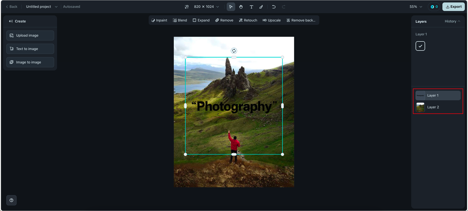Usa Blend para agregar una marca de agua
