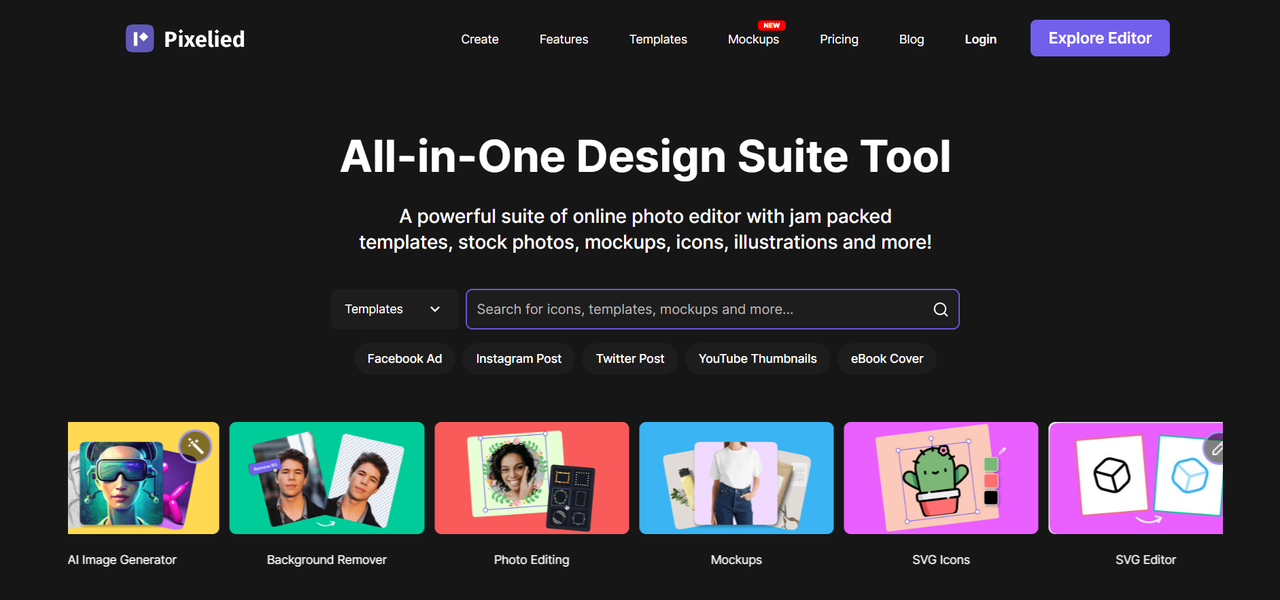 Página inicial em pixels