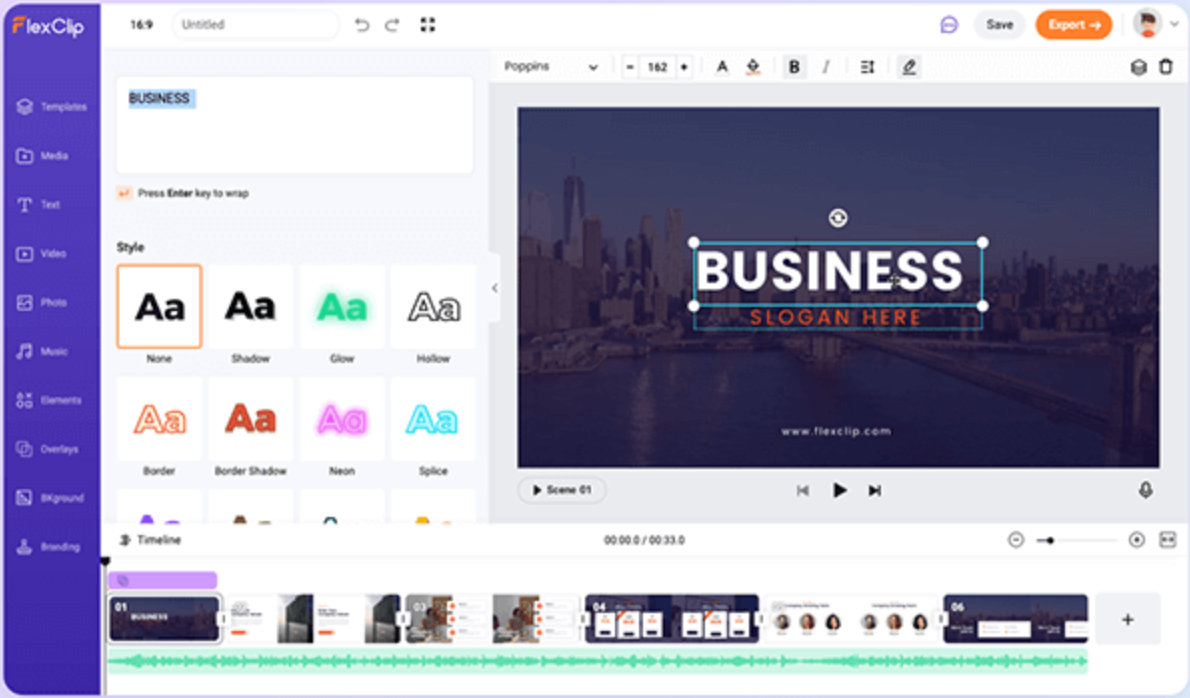 FlexClip, an online 3D explainer video maker