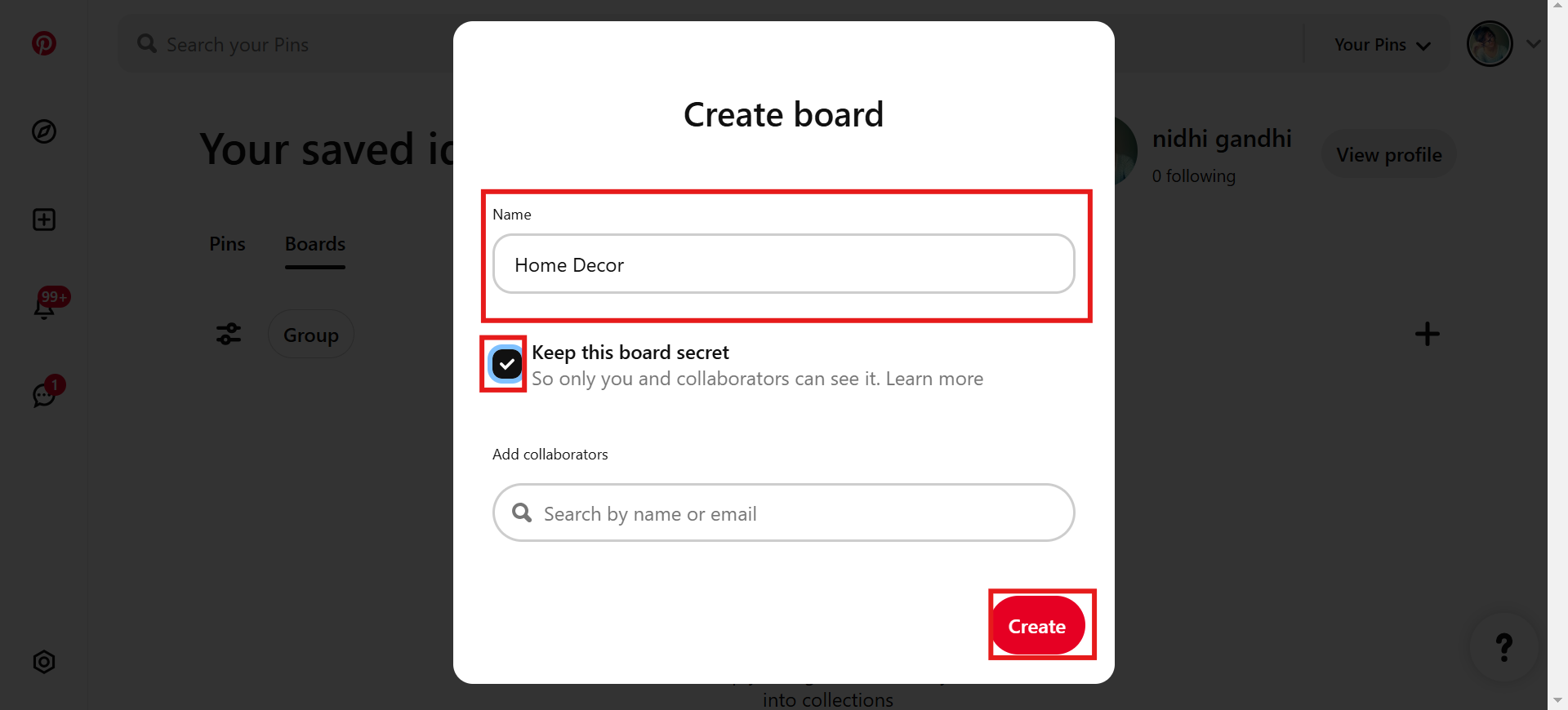 Einen Namen hinzufügen