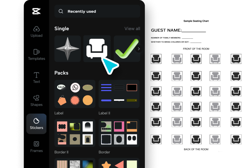 Arrange tables and seats