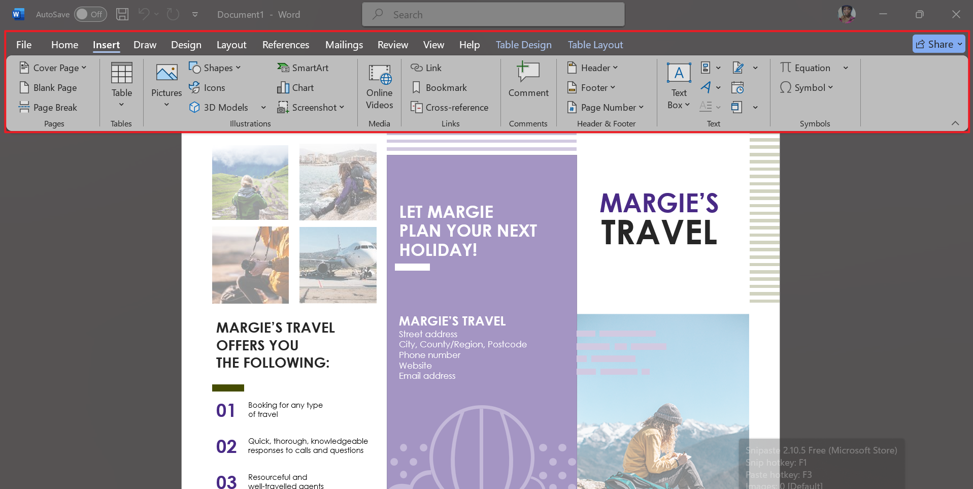 how to make a pamphlet using word