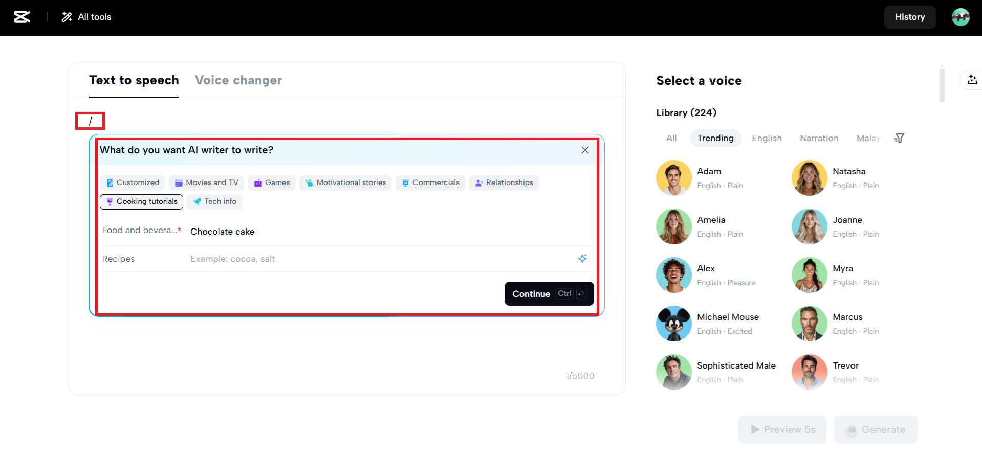 Upload your text manually or get the help of AI.
