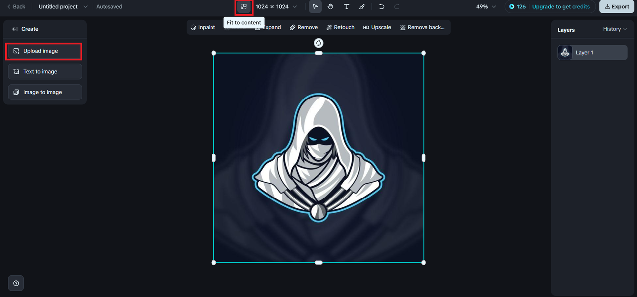 Envie sua foto para a tela