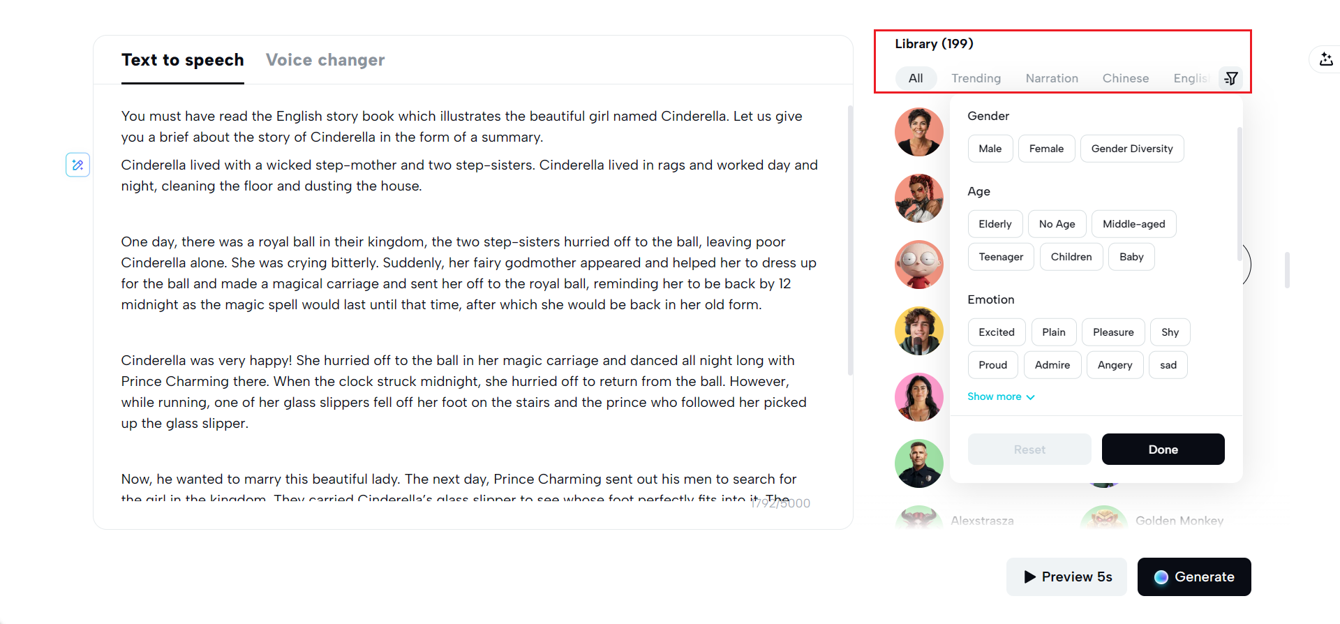 Diverse voice options with natural-sounding tones