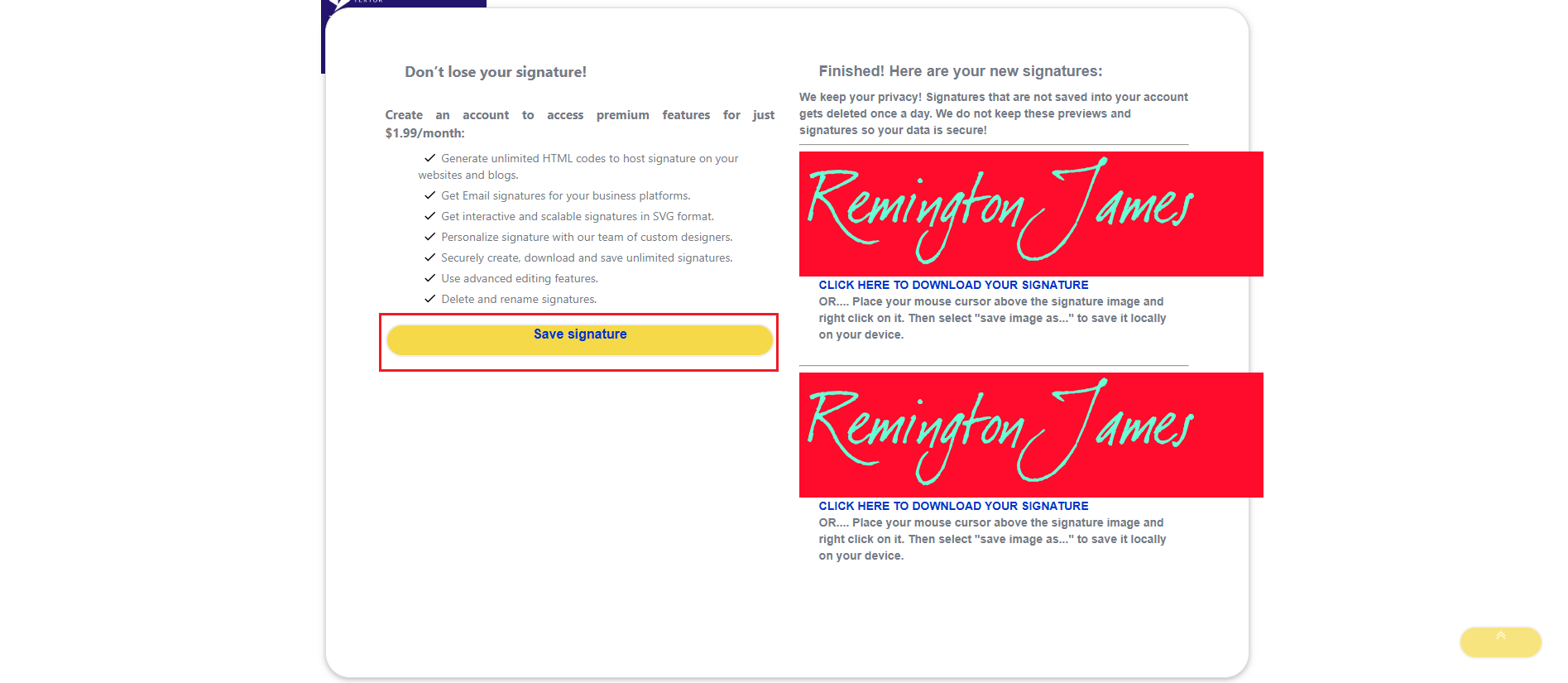 utwórz podpis ręczny