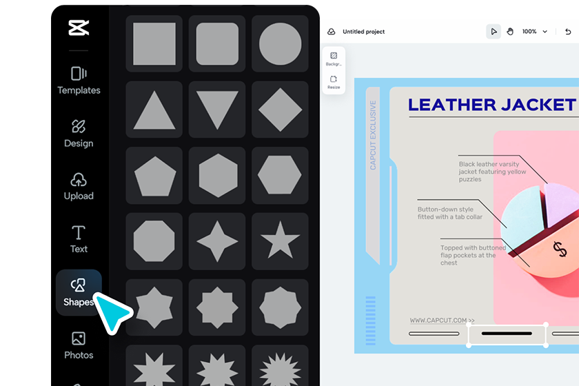 Add a chart element and input your data