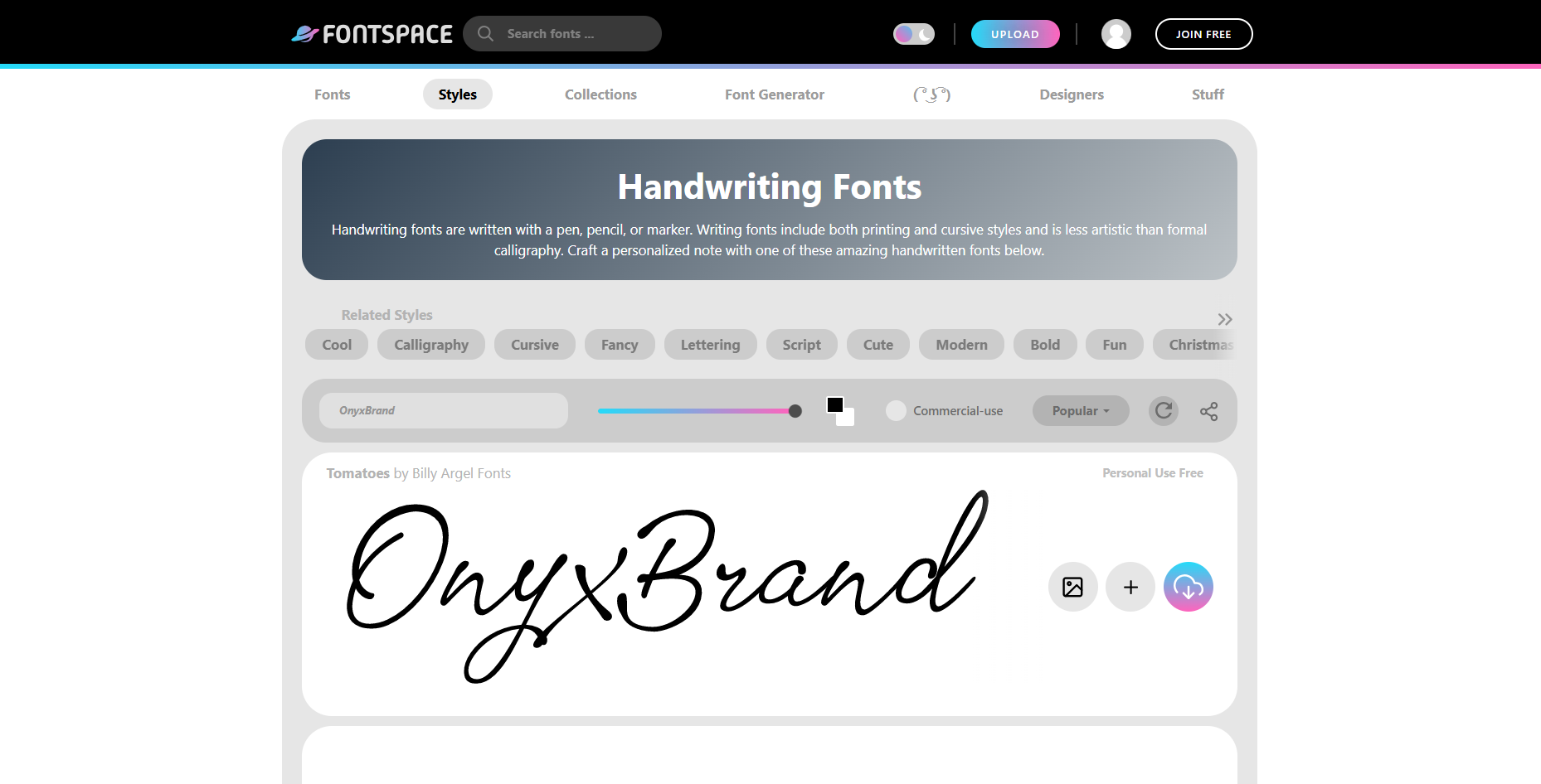Signature generator font