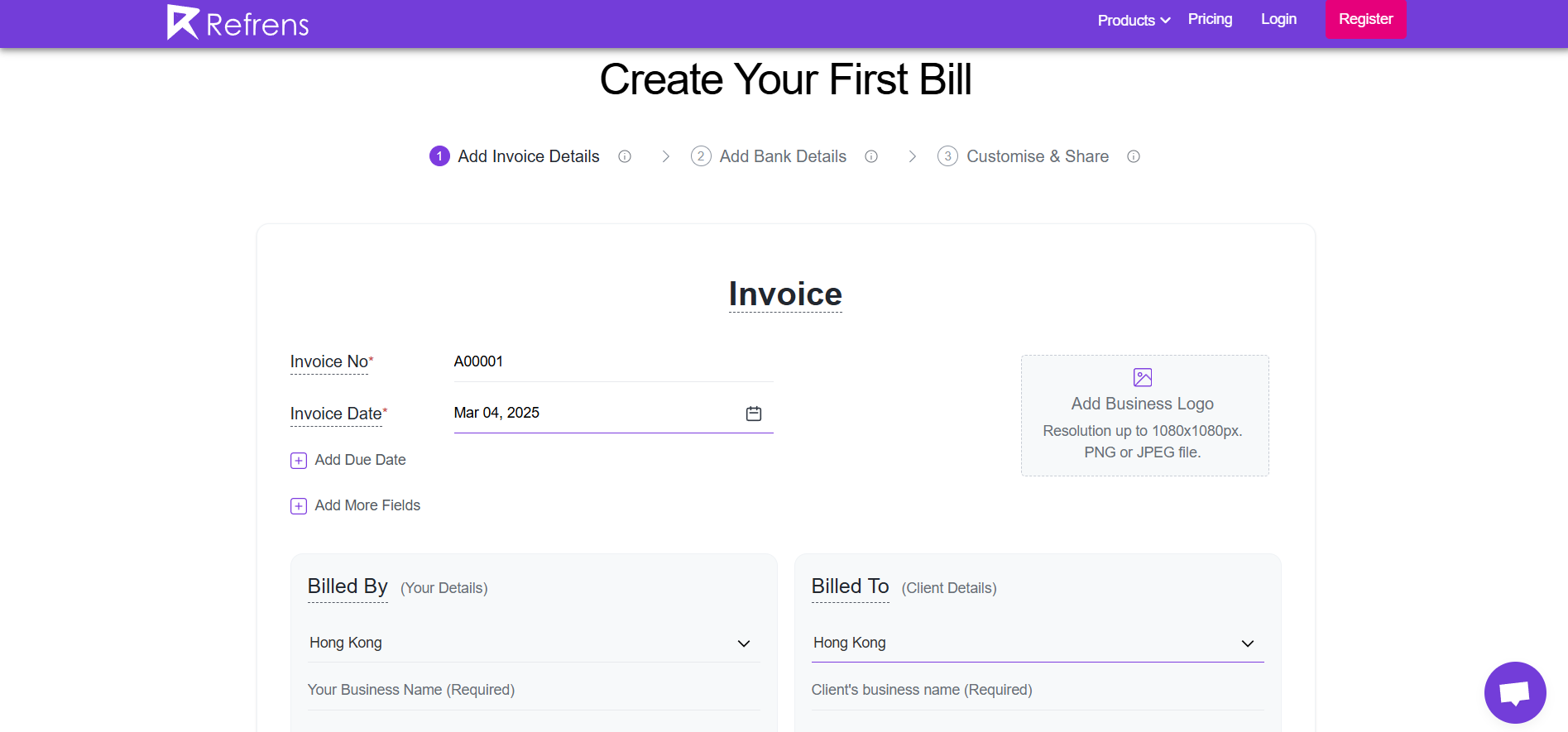 Refrens - Ein Wifi-Rechnungsgenerator
