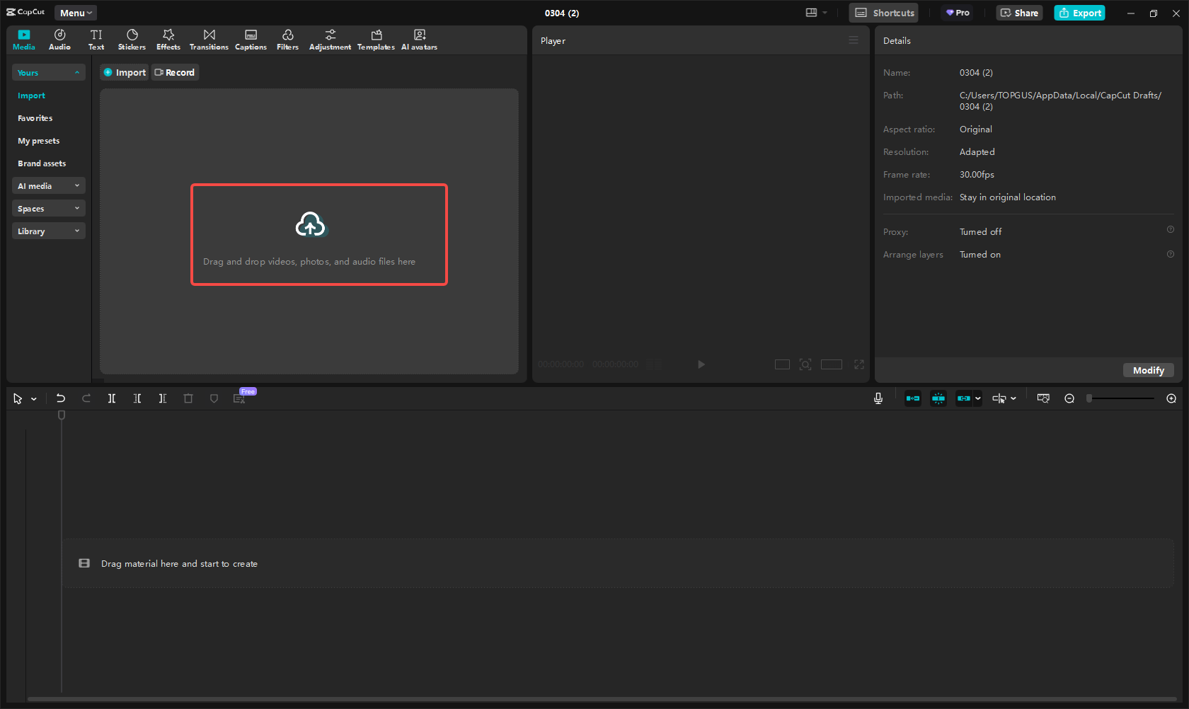 Import your video files