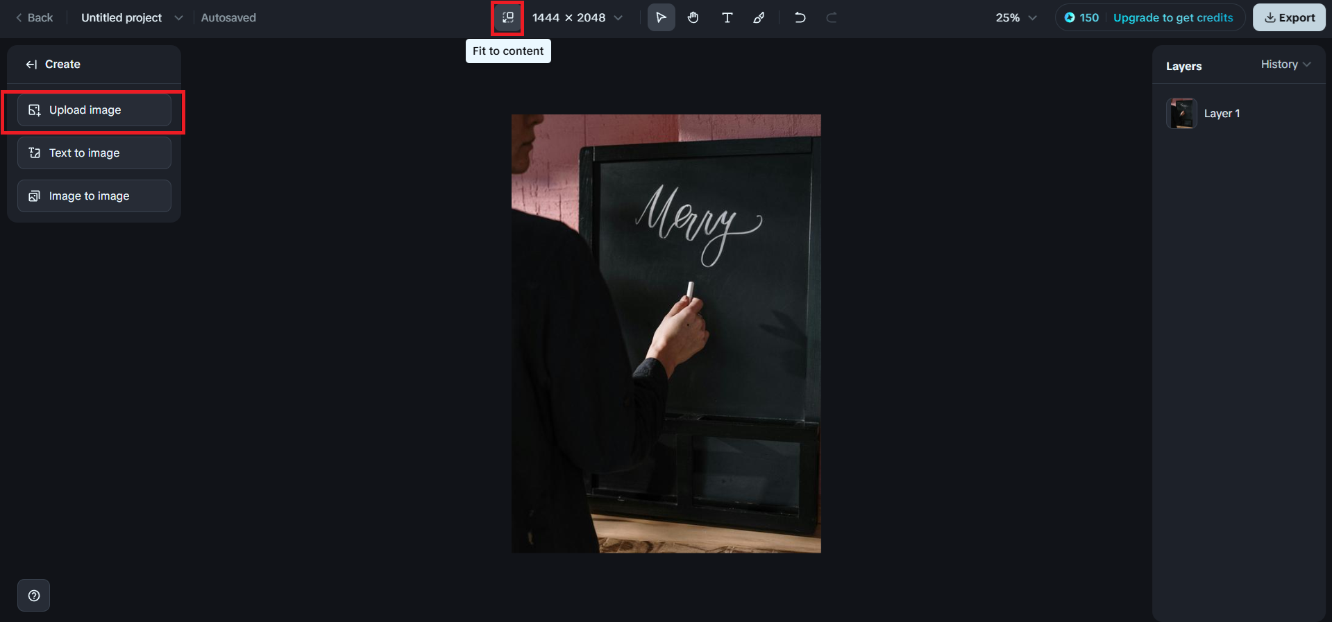 Upload your materials on canvas