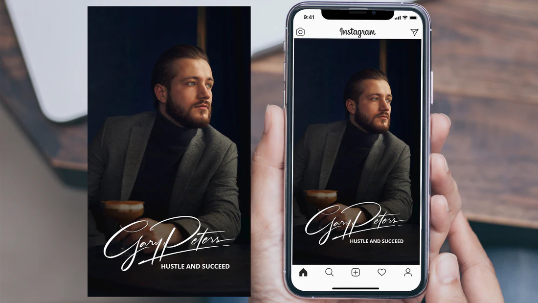 Social media posts with handwritten signature