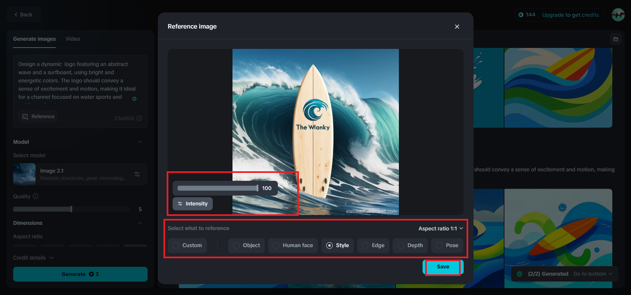 Adjust the settings of your reference photo