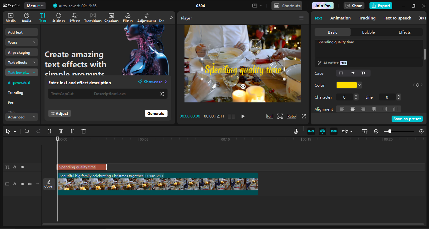 Interface of CapCut desktop video editor - A reliable software to write text in images