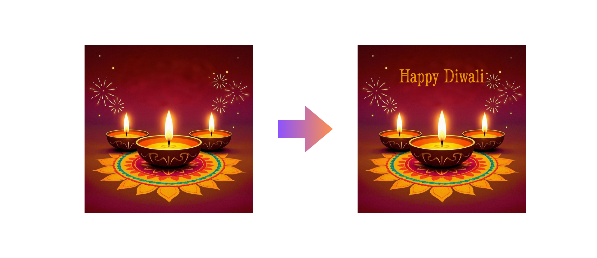 Auguri Diwali con nome e foto