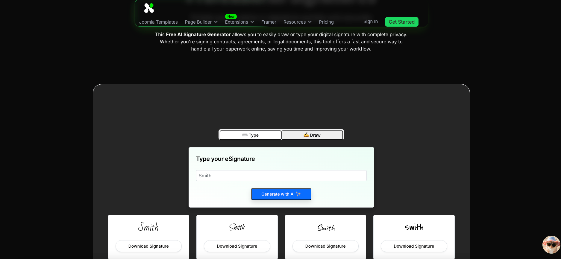 Naka-istilong email signature creator