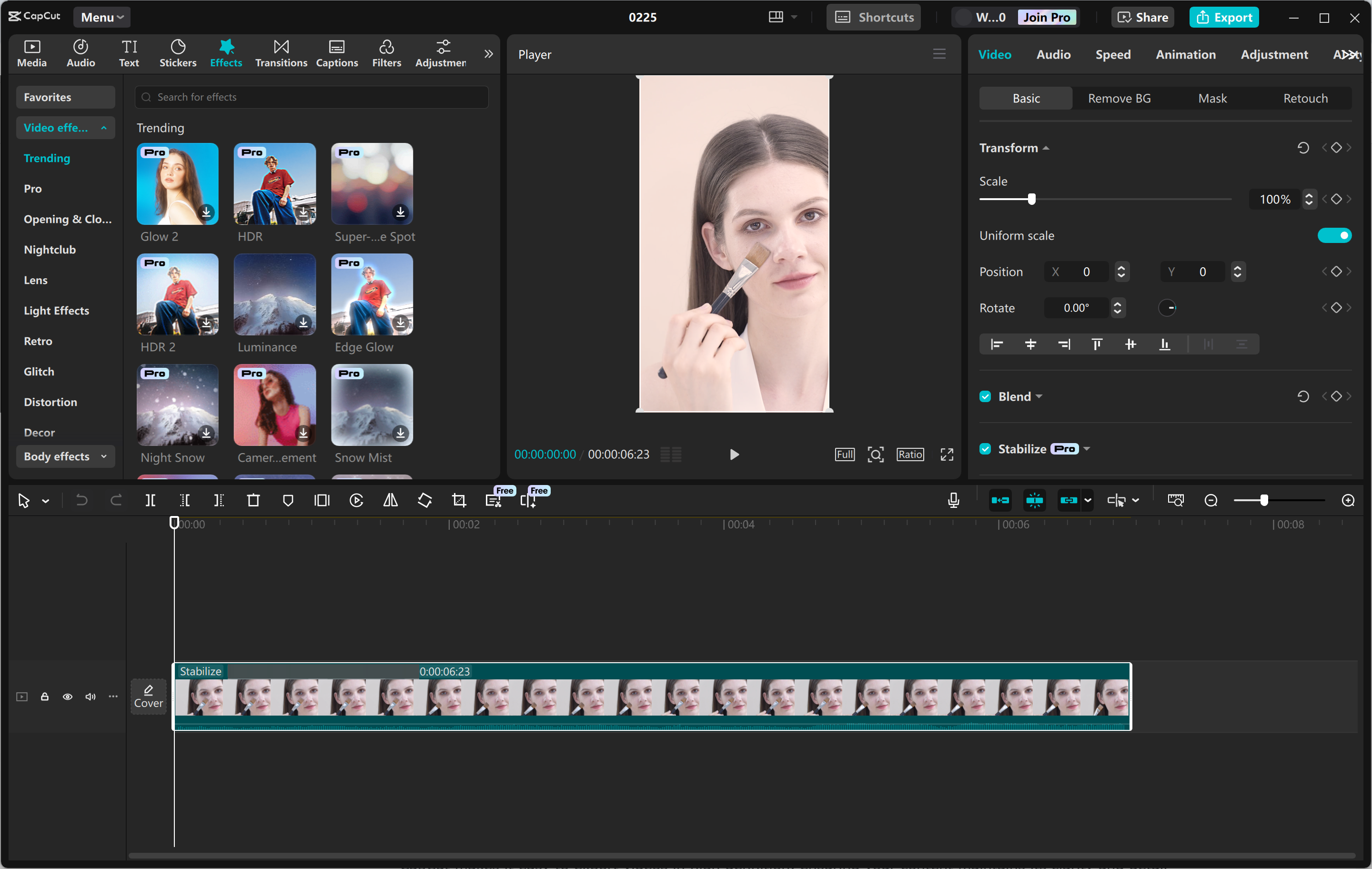 Interface of CapCut desktop video editor - the best tool to create high-quality Facebook Reels