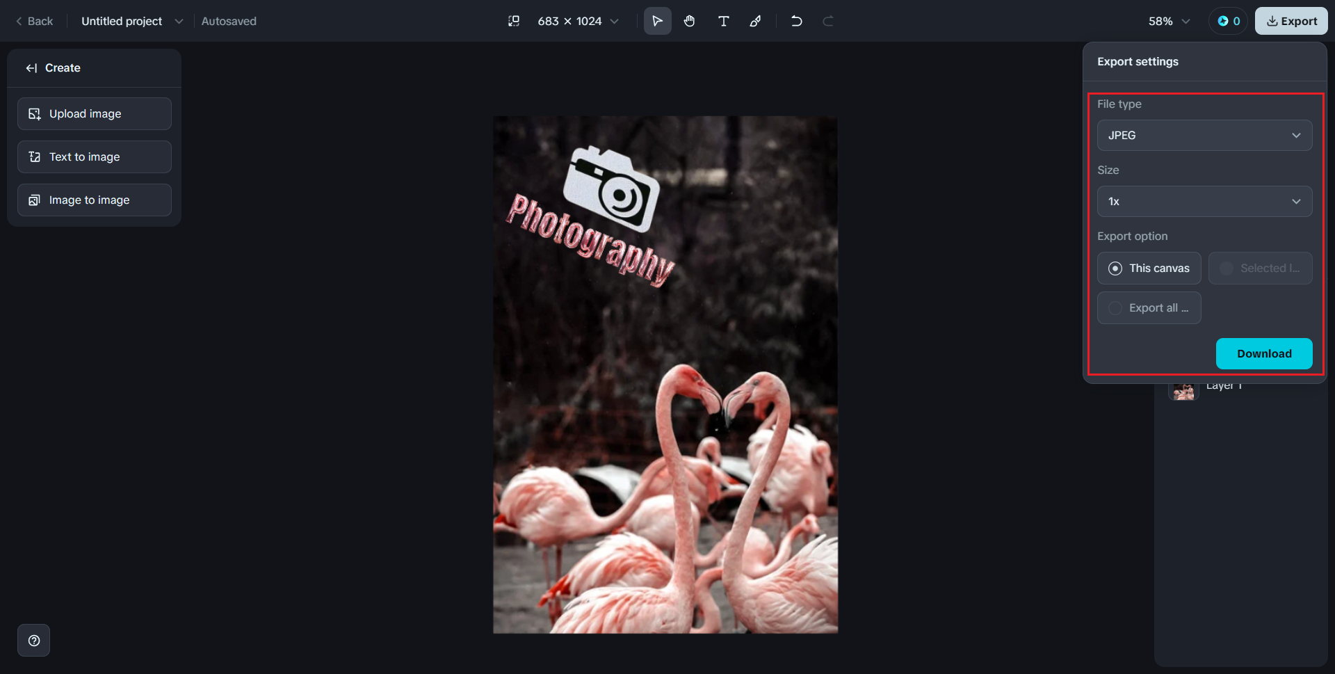 ส่งออกการออกแบบของคุณ