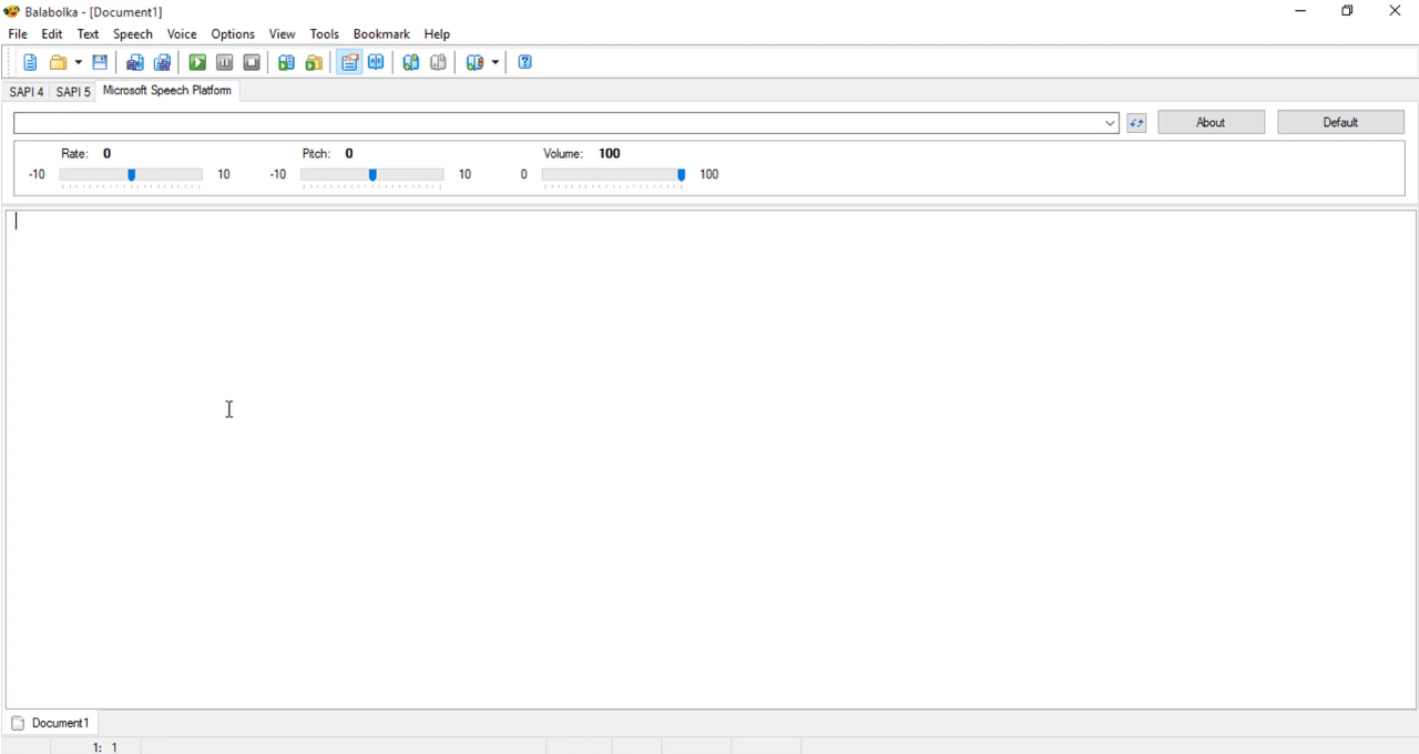 Balabolka's interface