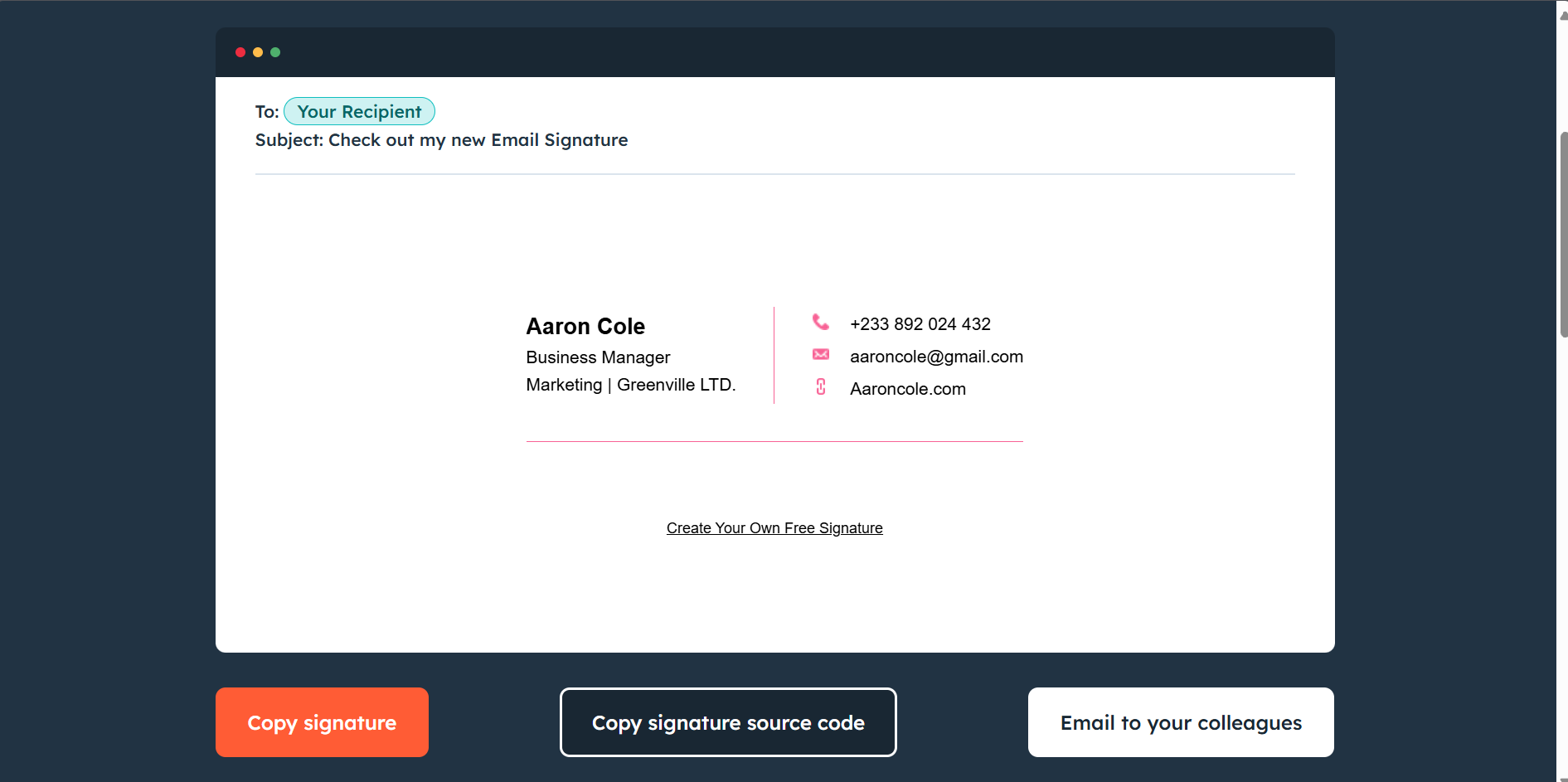 HubSpot e-Signaturen durch den E-Mail-Signaturgenerator von HubSpot