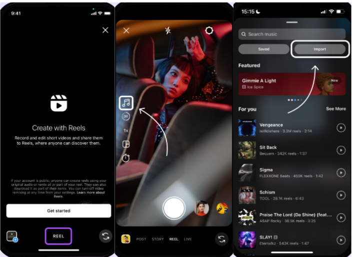Showing how to add your own music to IG Reels