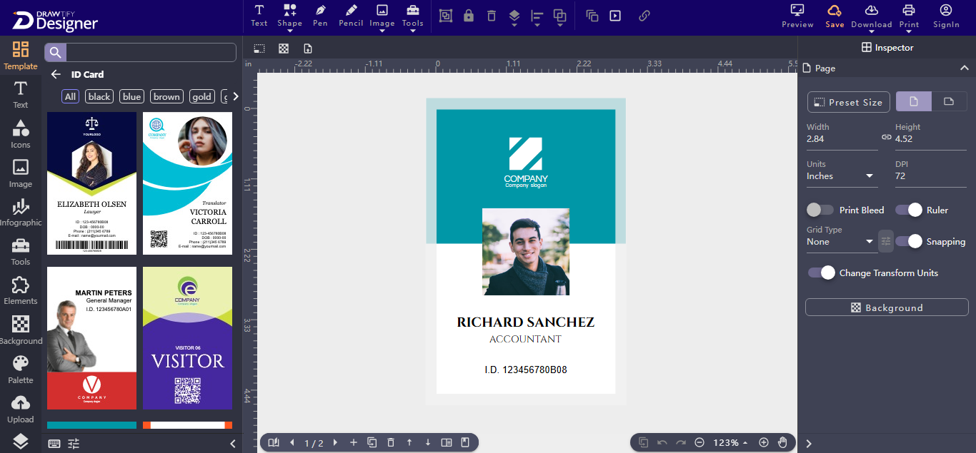 Free student id card maker online