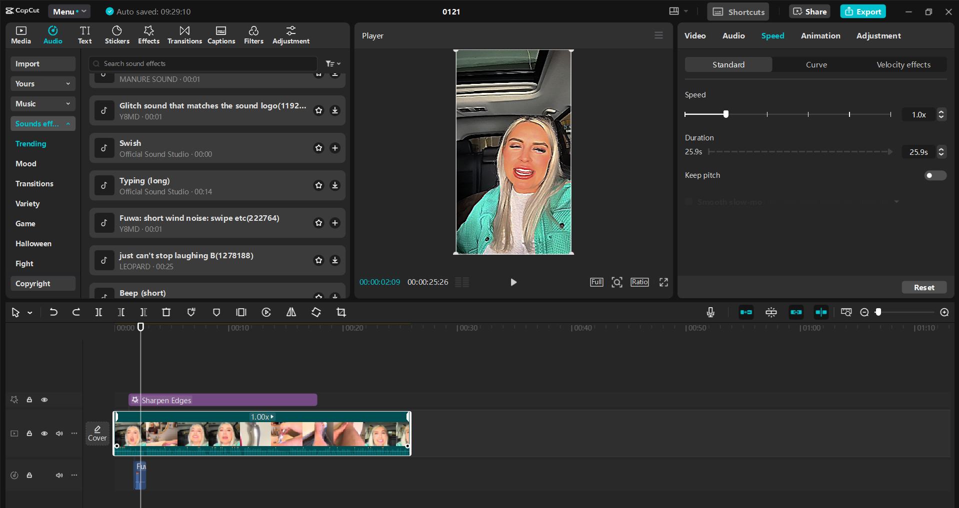 Antarmuka CapCut editor video desktop mengedit YouTubeShorts