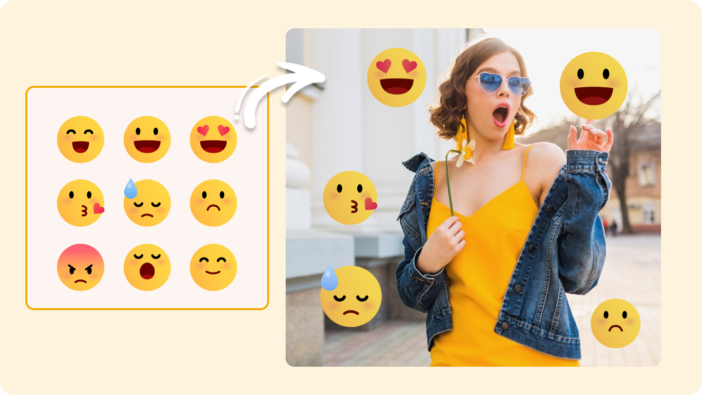 写真に絵文字を追加する