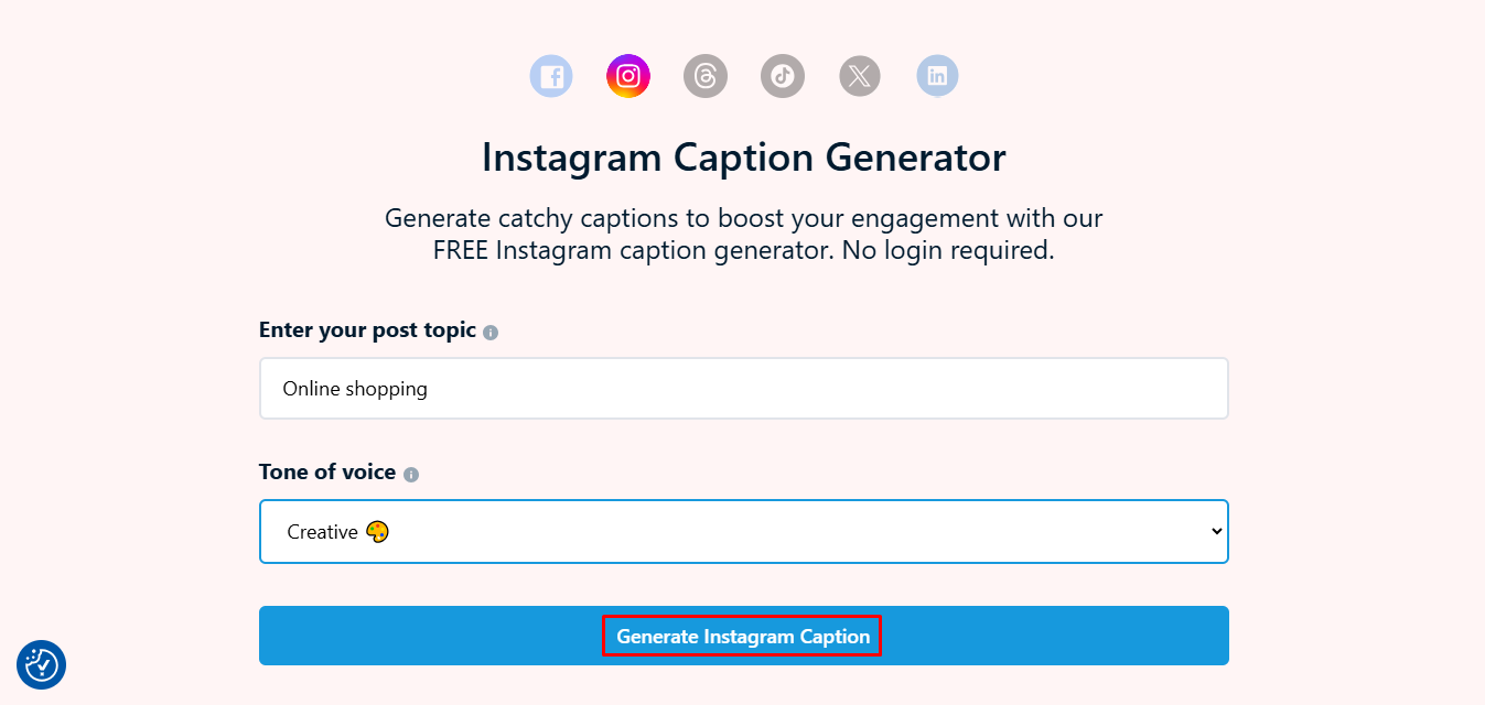 Интерфейс Mention - один из лучших генераторов подписей в Instagram