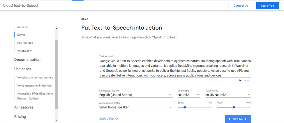 Cloud Text-to-Speech