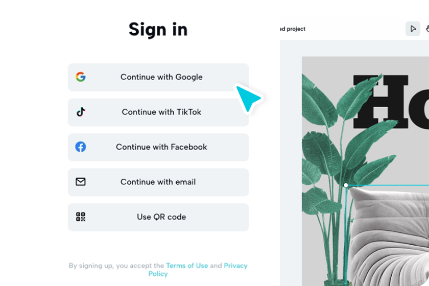  Faça login e escolha um modelo: