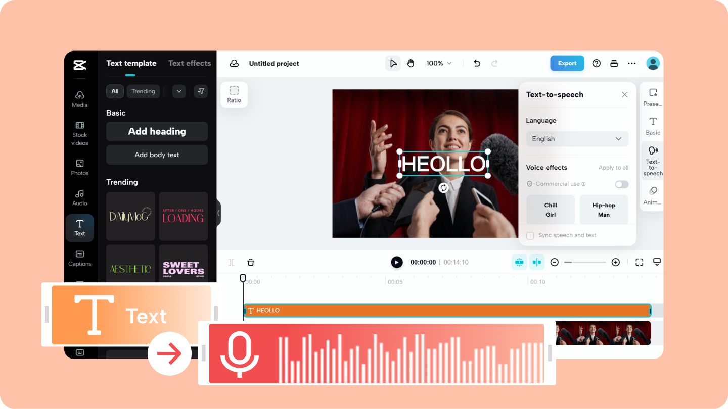 Convierte texto en voz en línea