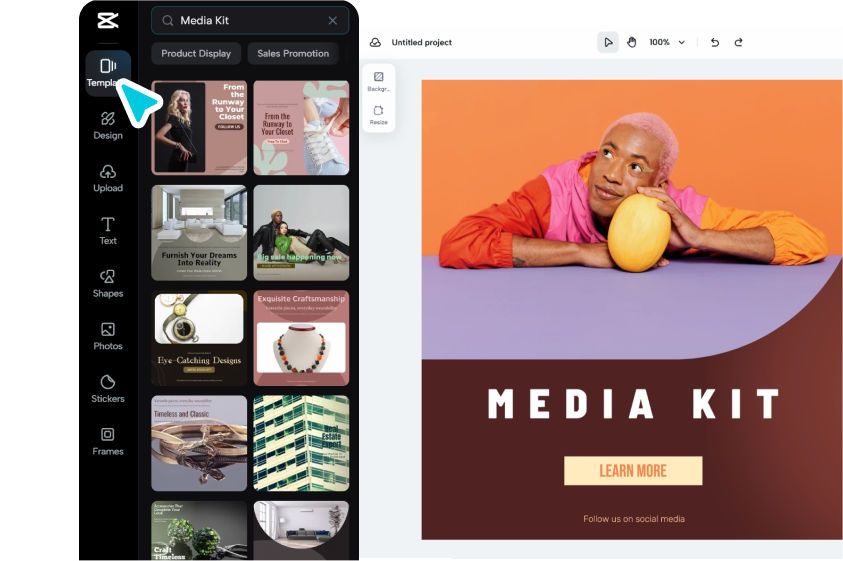 Elija una plantilla de kit de medios