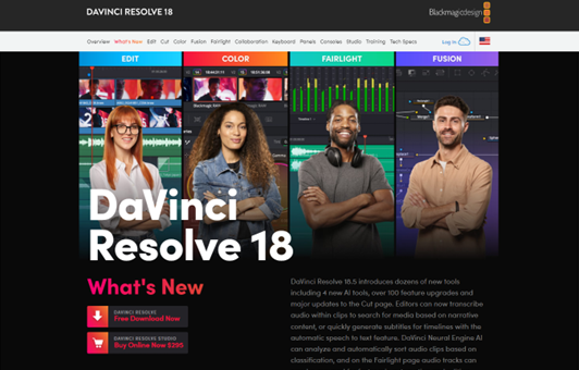Free video maker without watermark: DaVinci Resolve