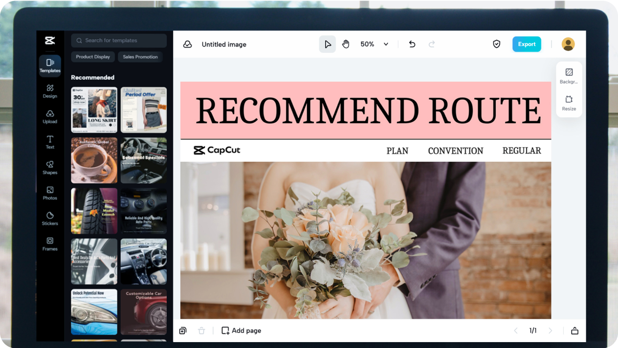 Kits de invitaciones de boda de bricolaje en Mintues: CapCut Your Online  Editor, image size:1264x712