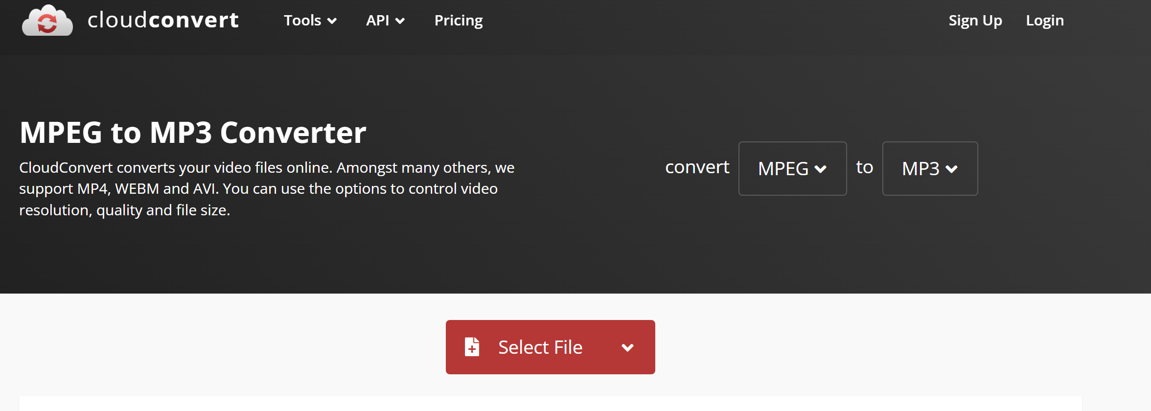 cloudconvert mpeg to mp3