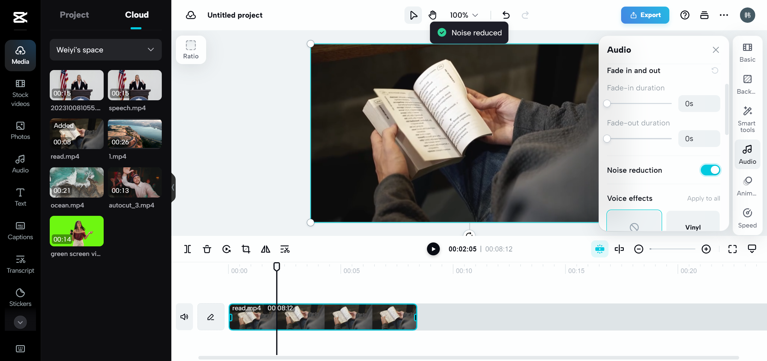 Remove background noise in video