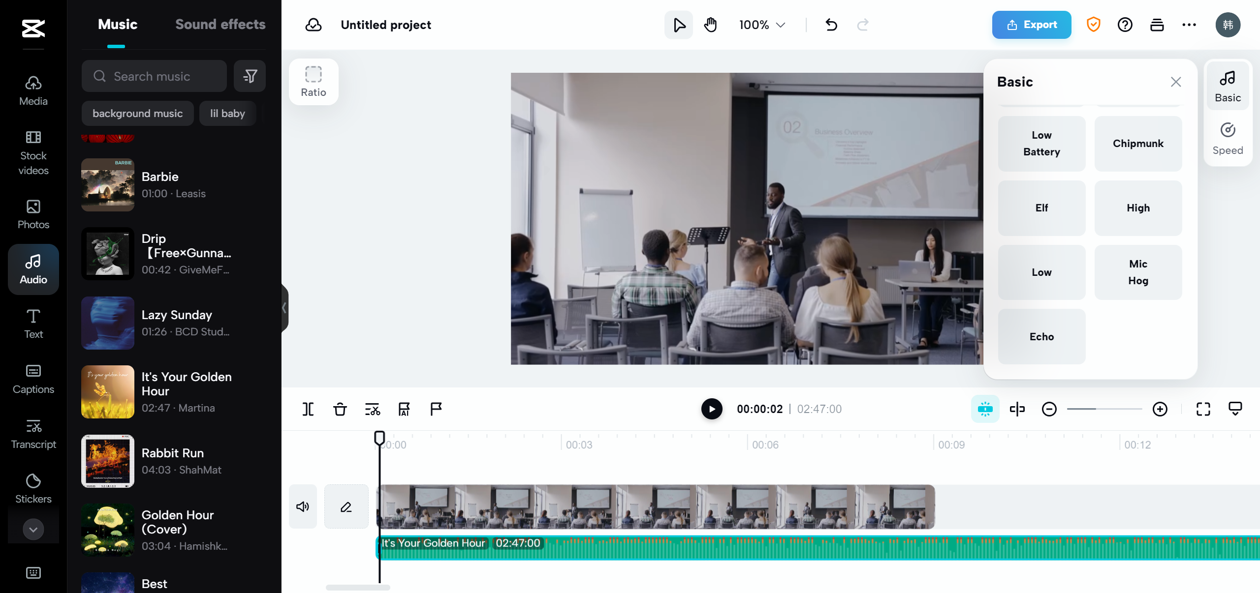 Edit and add music to your video