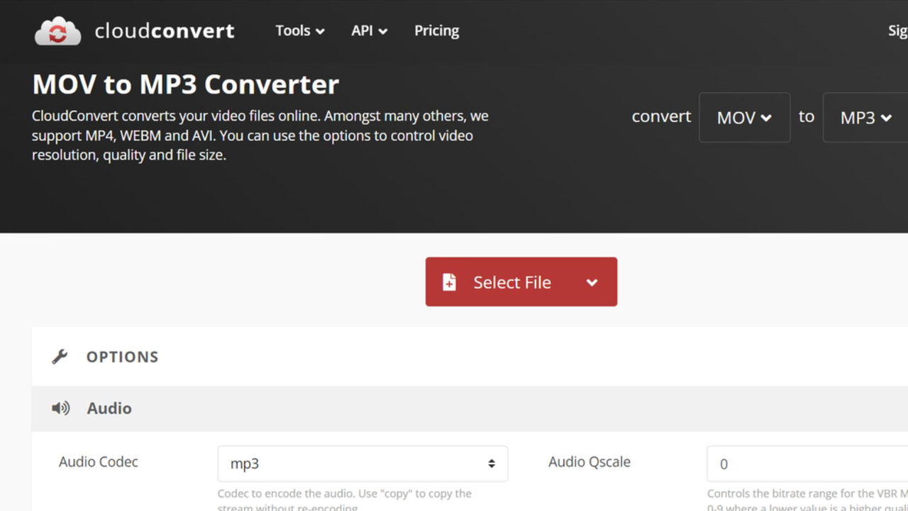 Best MOV to MP3 Converters - CloudConvert