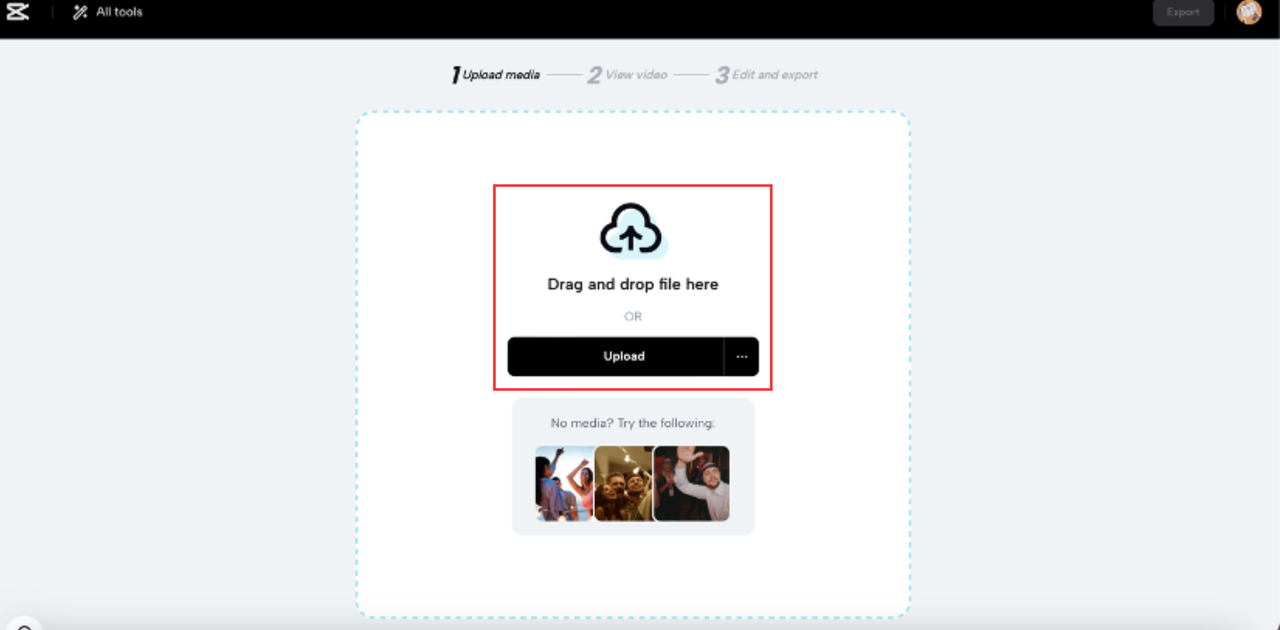 Upload the media files