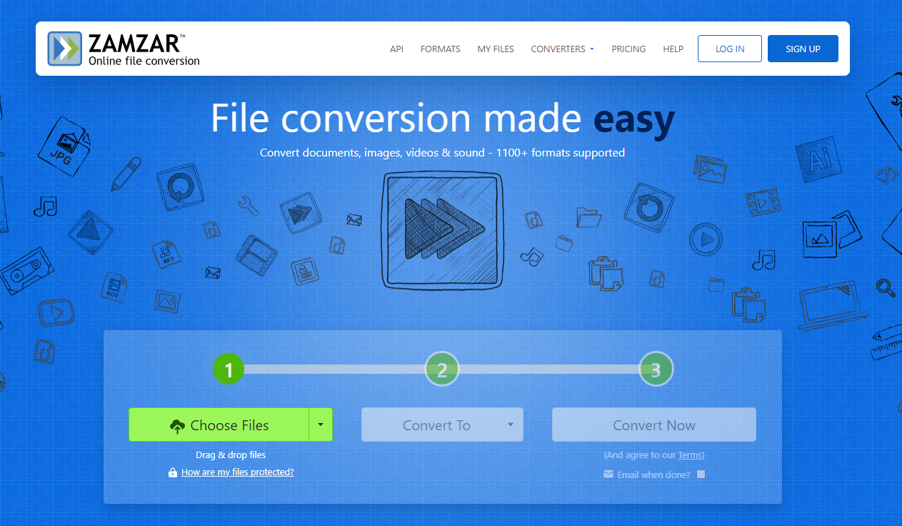 Using Zamzar's M4A to MP3 converter