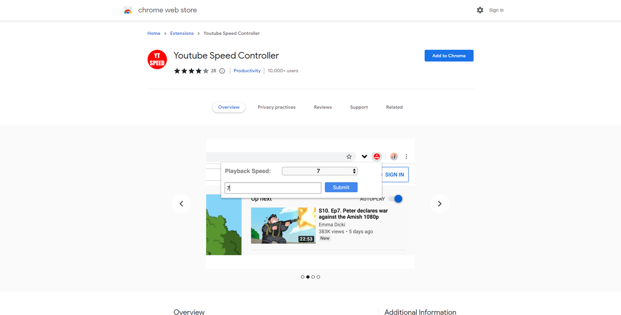 Visit the chrome web store