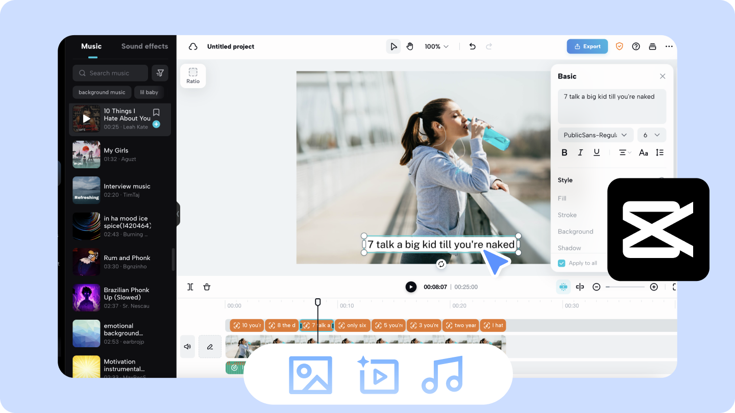 صانع صور فيديو مع أغنية
