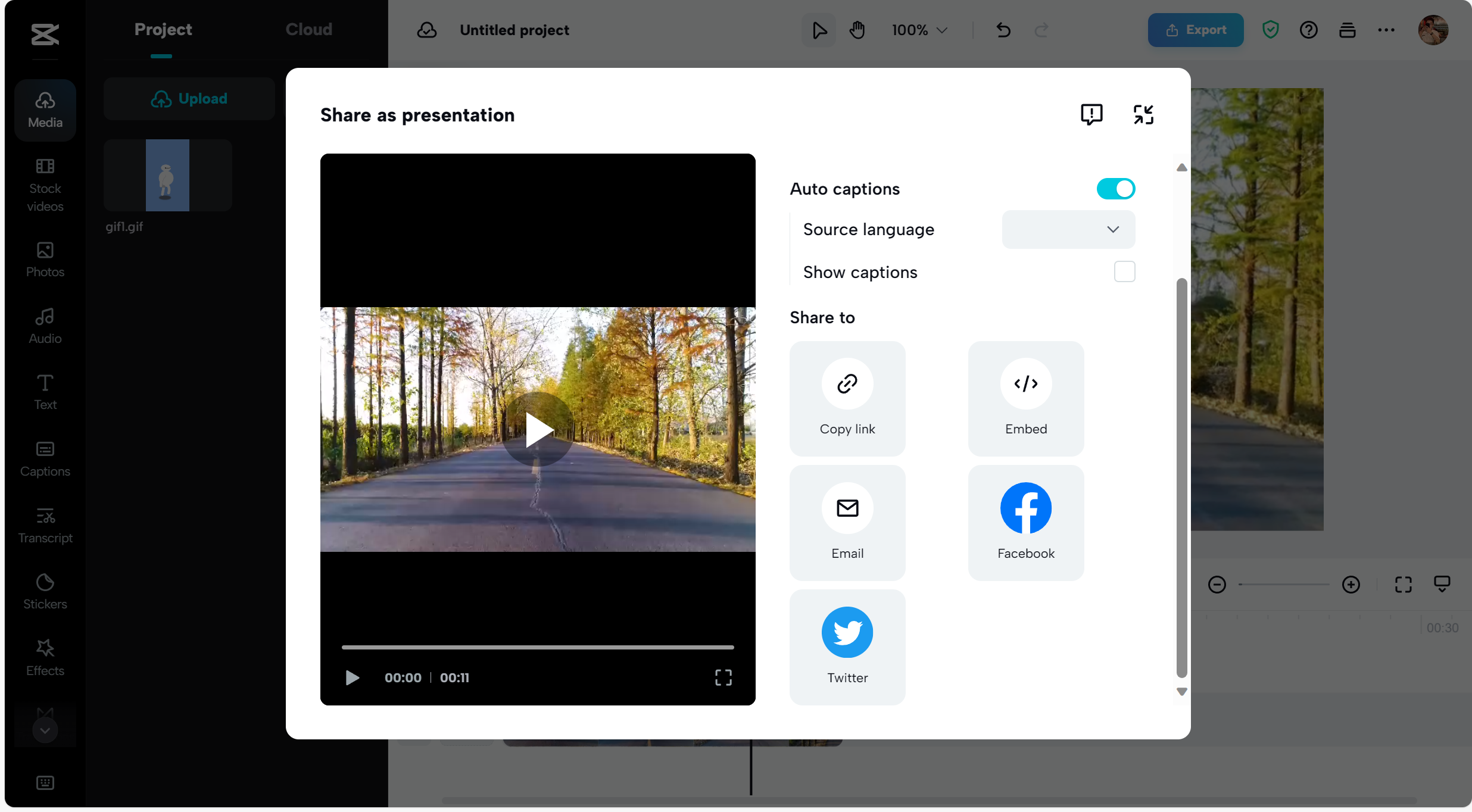 Share your video on social media