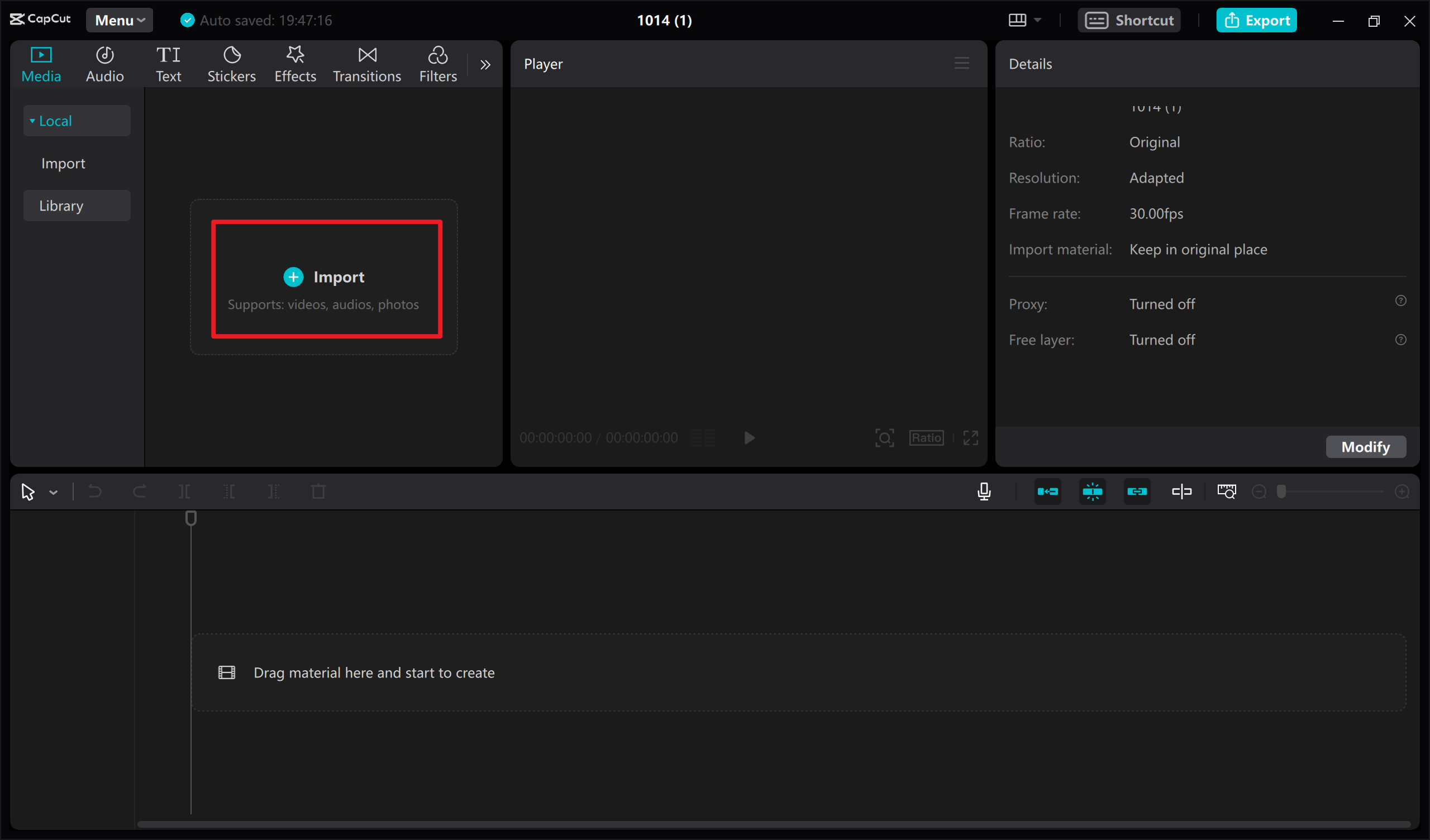Import your MKV file