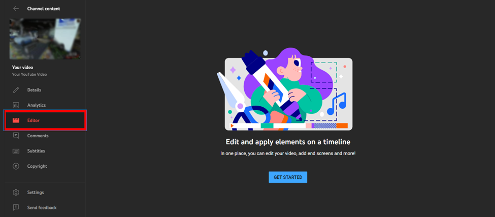 Upload your video to YouTube Video Editor